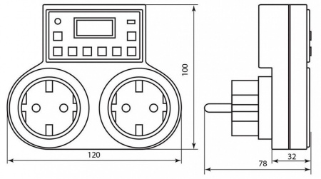 Фото Розетка с таймером Feron TM25 23236