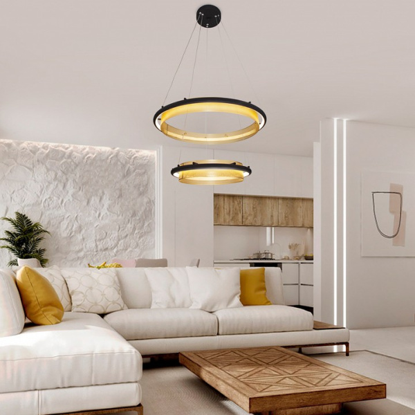 Фото Подвесной светильник Eurosvet Imperio 90241/2 черный/ золото Smart