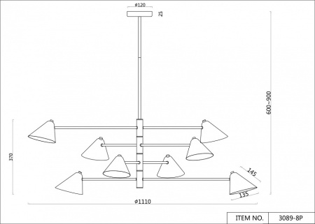 Фото Подвесная люстра F-promo Trikoniya 3089-8P