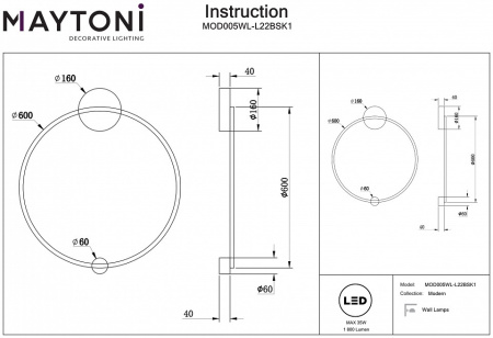 Открыть Бра Maytoni Halo MOD005WL-L22BSK1 Фото Бра Maytoni Halo MOD005WL-L22BSK1