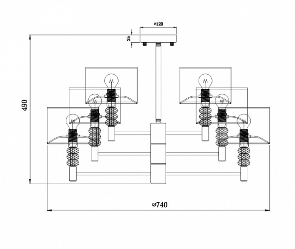 Фото Люстра на штанге Maytoni Lincoln MOD527PL-06N