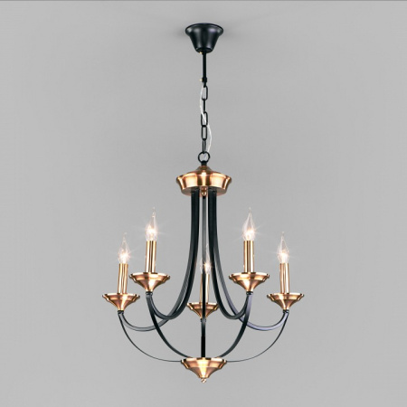 Открыть Подвесная люстра Eurosvet Lazzaro 60098/5 черный Фото Подвесная люстра Eurosvet Lazzaro 60098/5 черный