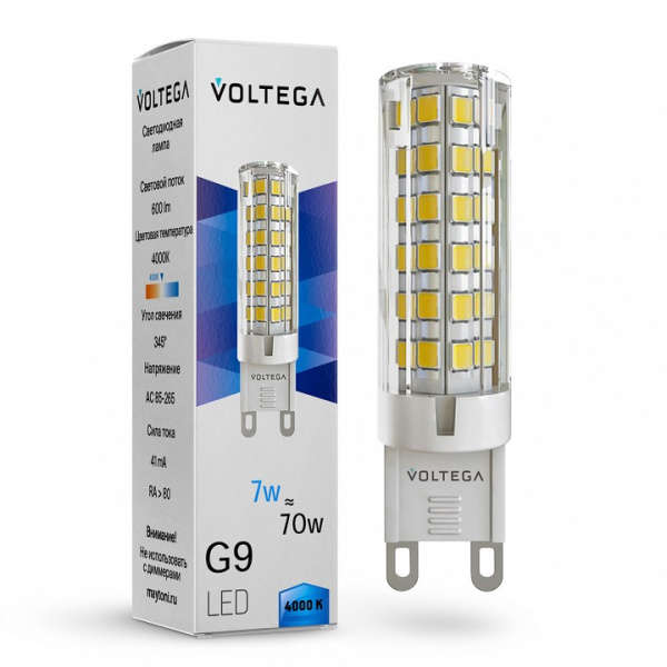 Открыть Лампа светодиодная Voltega Capsule G9 G9 7Вт 4000K 7188 Фото Лампа светодиодная Voltega Capsule G9 G9 7Вт 4000K 7188