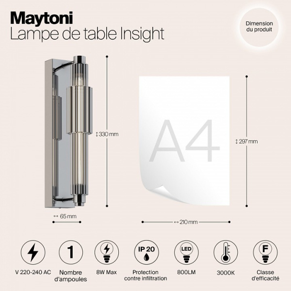 Фото Бра Maytoni Verticale MOD308WL-L9CH3K