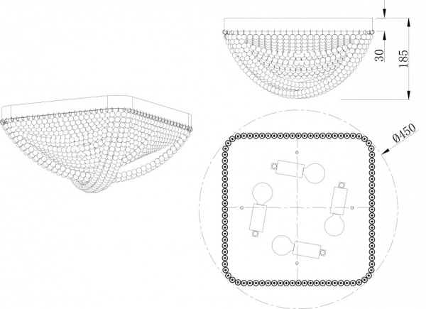 Фото Потолочная люстра Stilfort Marelli 2169/05/04C