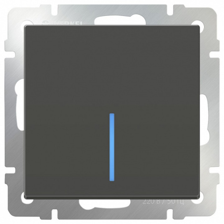 Фото Выключатель одноклавишный с подсветкой Werkel серо-коричневый W1110107