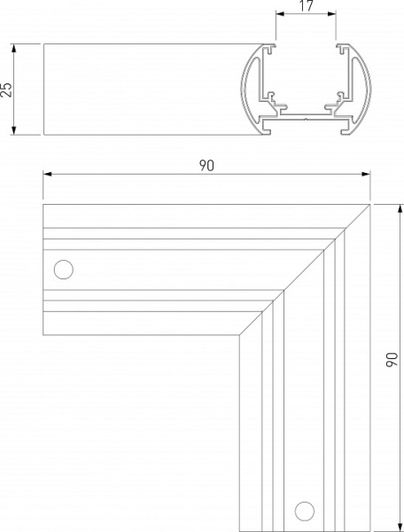 Фото Соединитель угловой L-образный для треков накладных Elektrostandard Slim Magnetic a065259