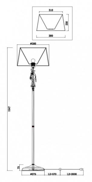Фото Торшер Freya Monique FR2001FL-01G