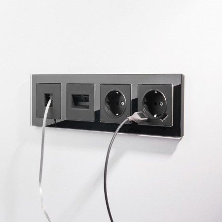 Открыть Розетка телефонная RJ-11 без рамки Werkel черный матовый W1182008 Фото Розетка телефонная RJ-11 без рамки Werkel черный матовый W1182008