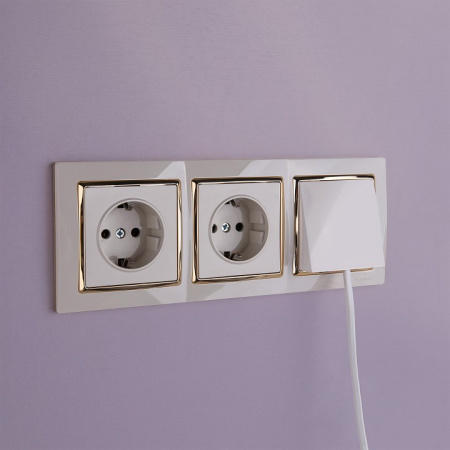 Фото Розетка влагозащищенная с заземлением, без рамки Werkel слоновая кость W1171103