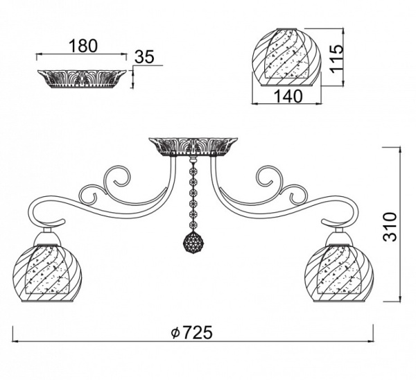 Фото Потолочная люстра Freya Nella FR2662-PL-08-BZ