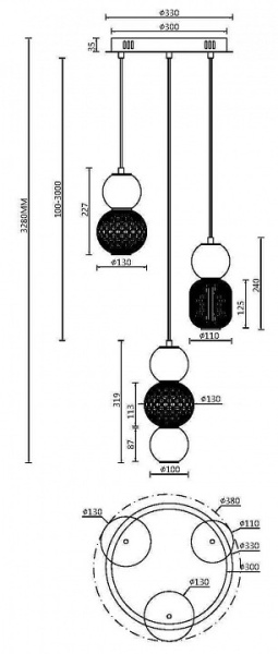 Фото Подвесная люстра Maytoni Drop MOD273PL-L33G3K
