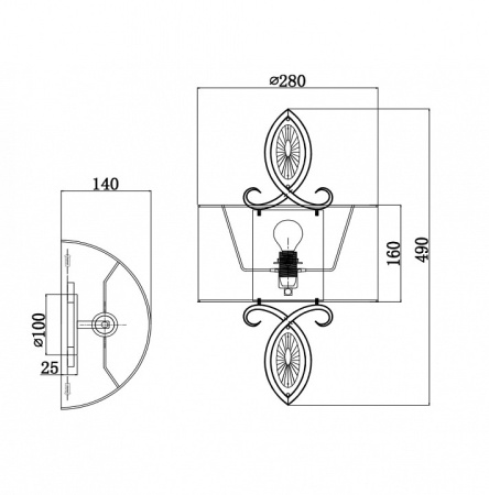 Фото Бра Maytoni Luxe H006WL-01G