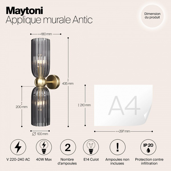 Фото Бра Maytoni Modern 2 MOD302WL-02GR
