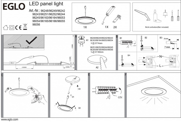 Фото Встраиваемый светильник Eglo Fueva 1 96244