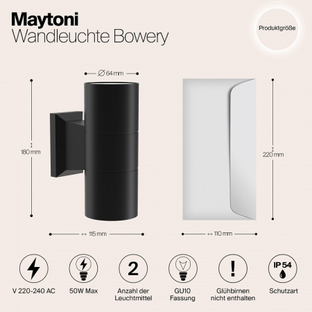 Открыть Светильник на штанге Maytoni Bowery O574WL-02B Фото Светильник на штанге Maytoni Bowery O574WL-02B