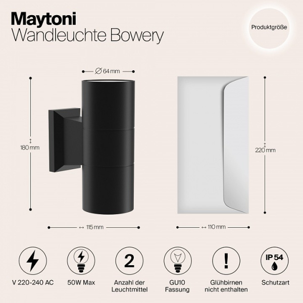 Фото Светильник на штанге Maytoni Bowery O574WL-02B