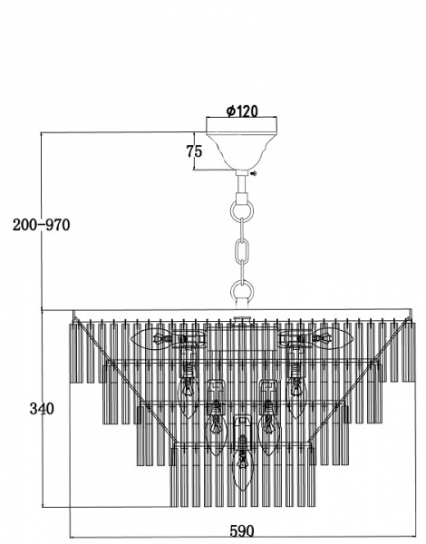 Фото Подвесная люстра Maytoni Colonne MOD093PL-13CH