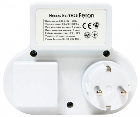 Фото Розетка с таймером Feron TM25 23236