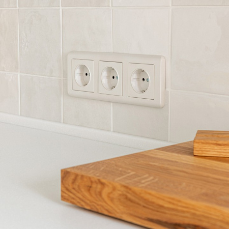 Фото Розетка с заземлением, без рамки Werkel перламутровый рифленый W1171013