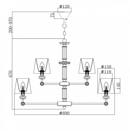 Фото Подвесная люстра Maytoni Riverside MOD018PL-15CH
