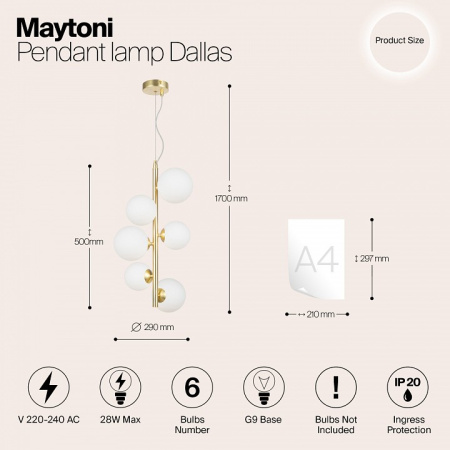 Фото Подвесная люстра Maytoni Dallas MOD545PL-06BS