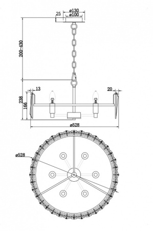 Фото Подвесной светильник Maytoni Puntes MOD043PL-06CH