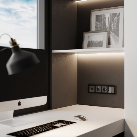 Фото Розетка Ethernet RJ-45 без рамки Werkel графит акрил W1181044