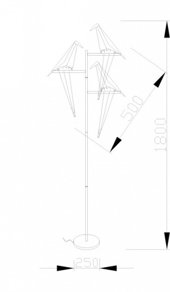 Фото Торшер Moderli Birds V3075-3FL