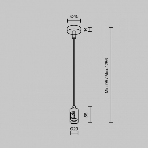 Фото Подвес для трека Maytoni Accessories for tracks Flarity TRA157SW-B1-B