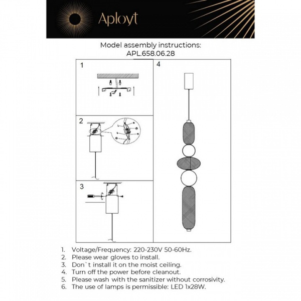 Фото Подвесной светильник Aployt Nikusia APL.658.06.28