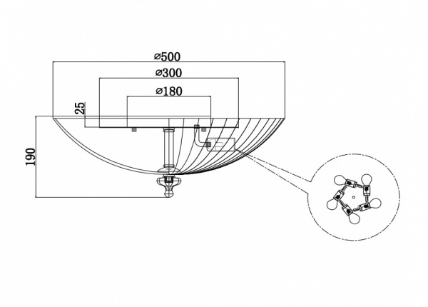 Фото Накладной светильник Maytoni Bonnet C809CL-05CH