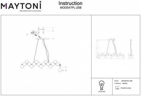 Фото Подвесная люстра Maytoni Dallas MOD547PL-25B