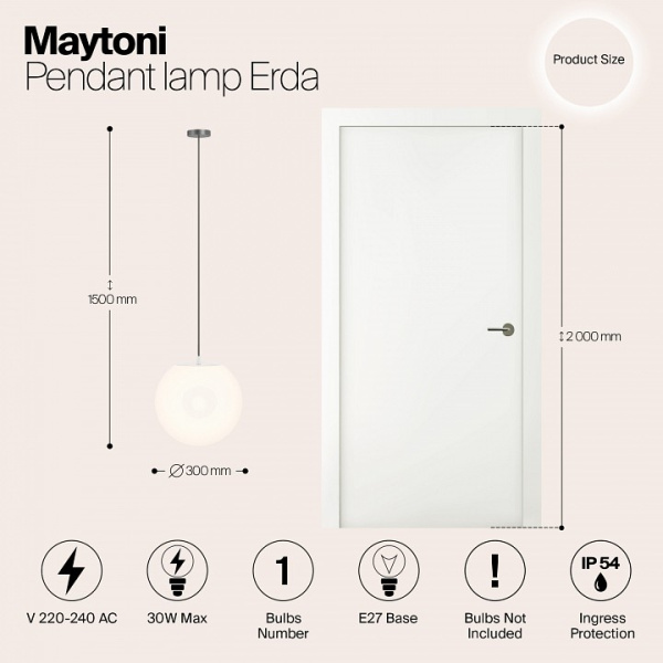 Фото Подвесной светильник Maytoni Erda O594PL-01B
