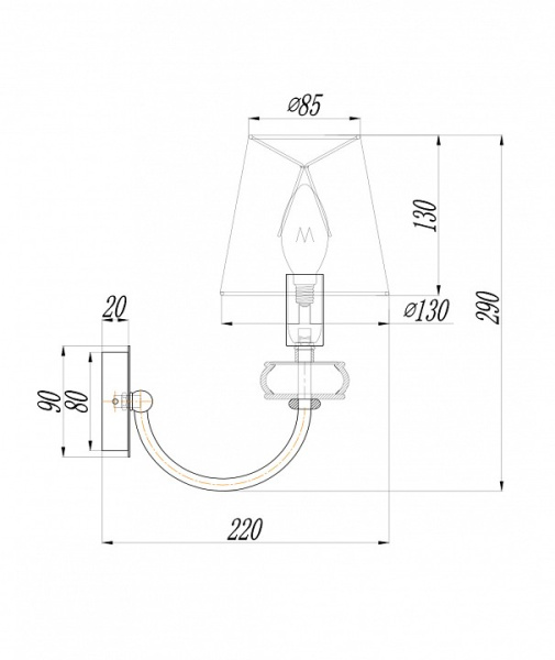 Фото Бра Maytoni Roma ARM006WL-01G