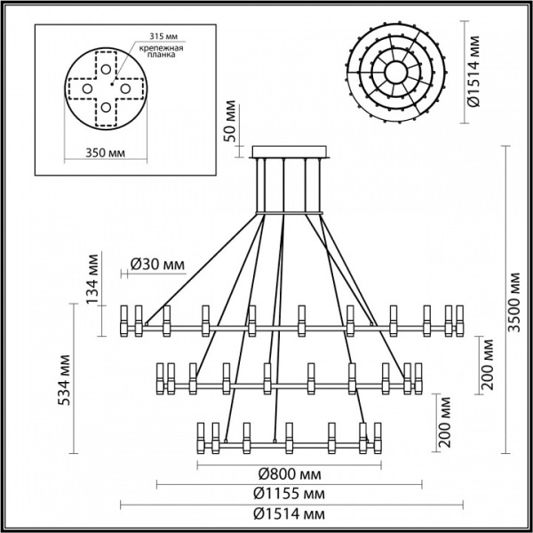 Фото Подвесной светильник Odeon Light Candel 5009/204L