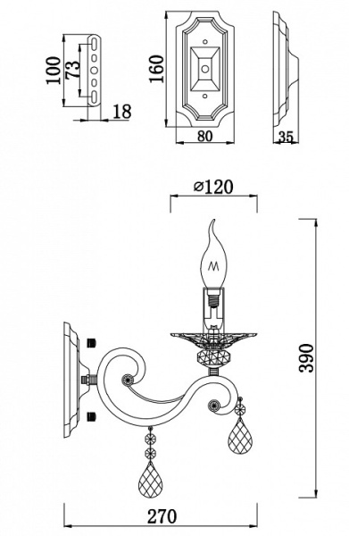 Фото Бра Maytoni Grace RC247-WL-01-R
