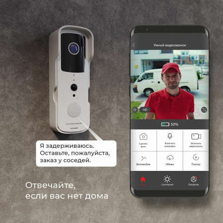 Фото Звонок беспроводной с камерой Elektrostandard 76105 a059338
