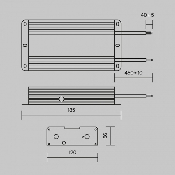 Фото Блок питания с проводом Maytoni Power Supply Magnetic PSL008-480W-48V-IP67
