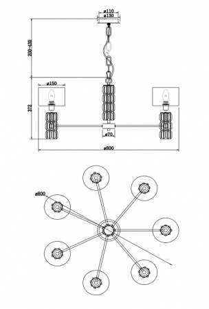 Фото Подвесная люстра Maytoni Talento DIA008PL-07CH