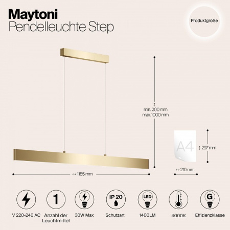 Фото Подвесной светильник Maytoni Step P010PL-L30G4K