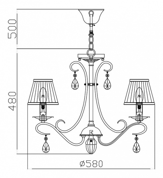 Фото Подвесная люстра Maytoni Brionia ARM172-05-G