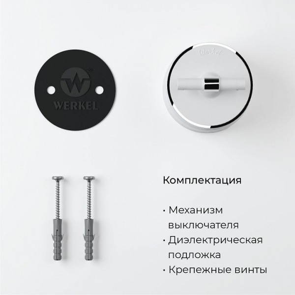 Фото Выключатель одноклавишный с корпусом Werkel Vintage (белый матовый/хром) W5812050