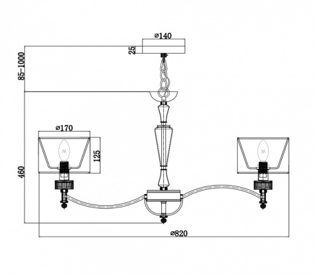 Фото Подвесная люстра Maytoni Alicante MOD014CL-08N