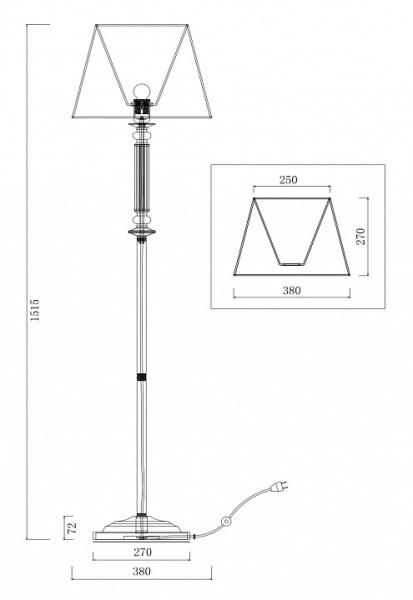 Фото Торшер Freya Ksenia FR2539FL-01G