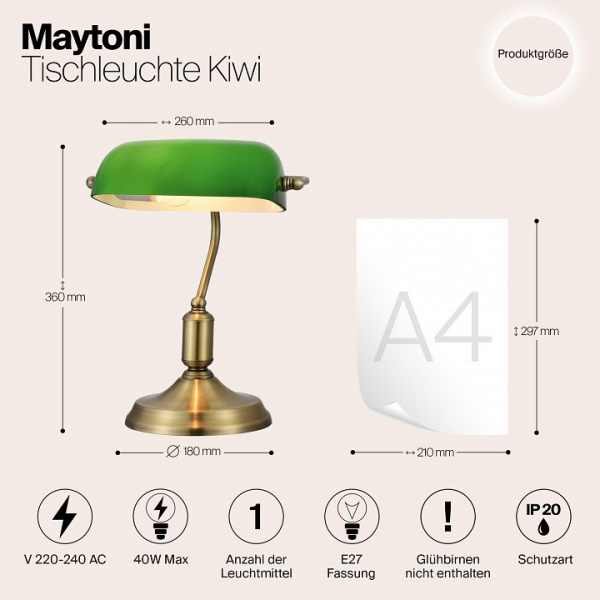 Фото Настольная лампа офисная Maytoni Kiwi Z153-TL-01-BS