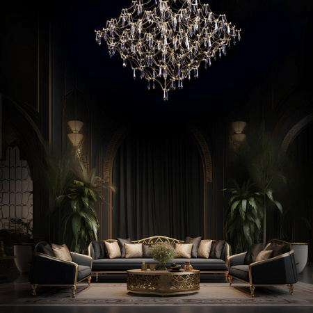 Открыть Подвесная люстра Loft it Mira 10259/1000 Gold Asfour Фото Подвесная люстра Loft it Mira 10259/1000 Gold Asfour