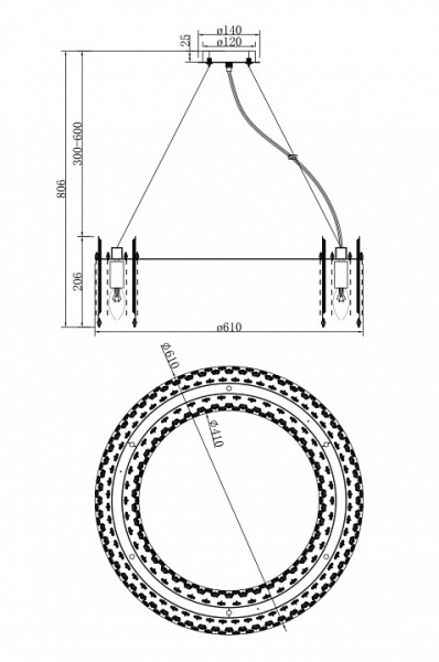 Фото Подвесной светильник Maytoni Rocio MOD036PL-12N