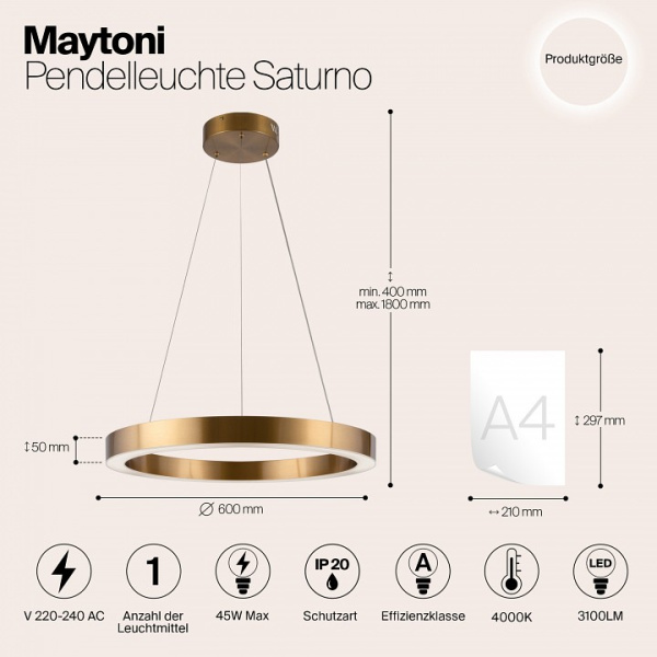 Фото Подвесной светильник Maytoni Saturno MOD415PL-L45BS4K