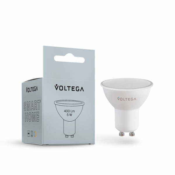 Открыть Лампа светодиодная с управлением через Wi-Fi Voltega Wi-Fi bulbs GU10 5Вт 2700-6500K 2425 Фото Лампа светодиодная с управлением через Wi-Fi Voltega Wi-Fi bulbs GU10 5Вт 2700-6500K 2425